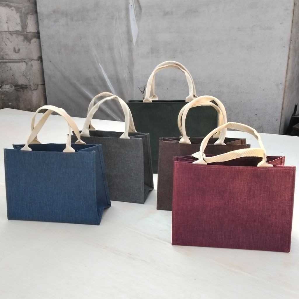 

tas souvenir, tas denim, godiebag, tas hampers giftbag