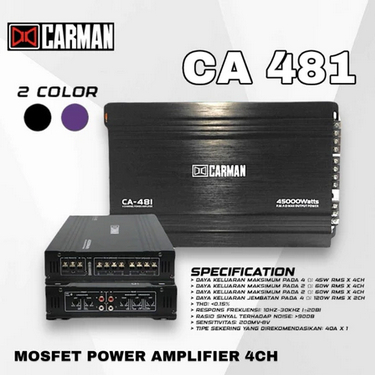 Power Mobil Carman Power Output CA 481 Mosfet Power Amplifier 4 Chanel