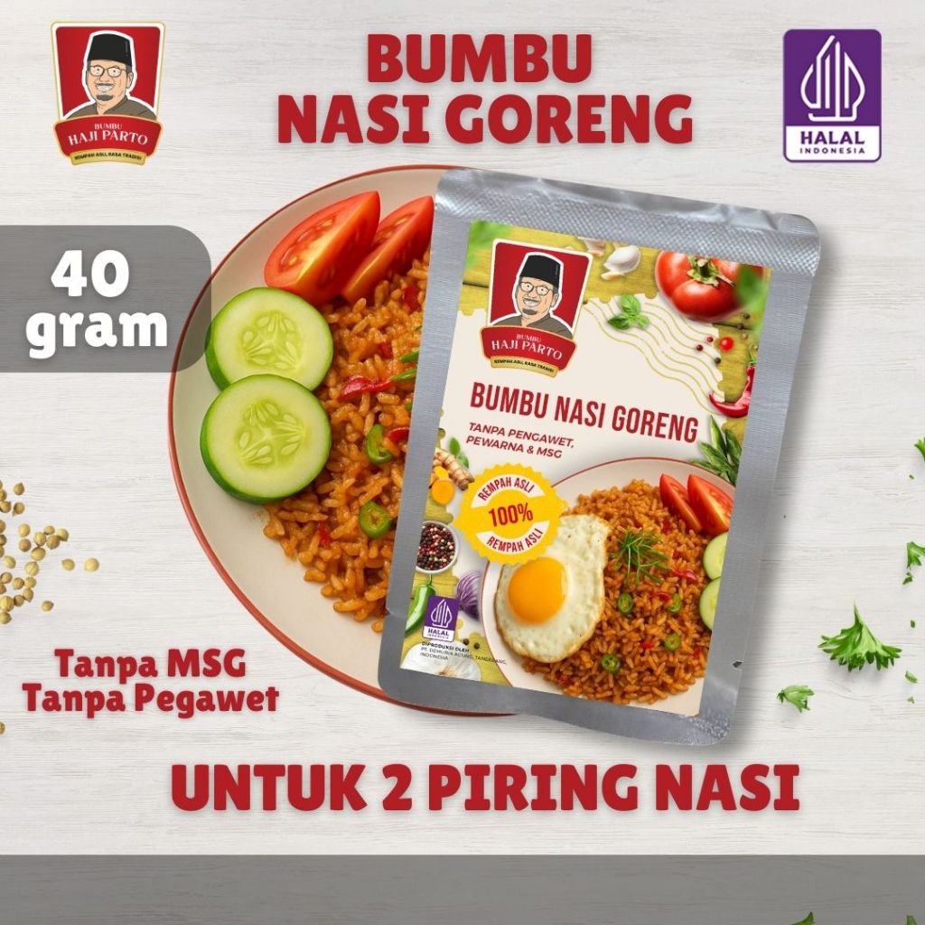 

Bumbu Nasi Goreng Haji Parto 40 gram - Tanpa MSG & Tanpa Pengawet