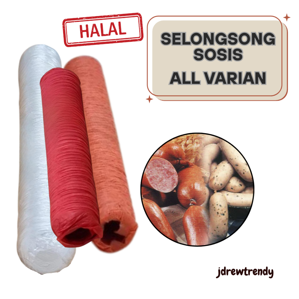 

✅ BEST PRICE - ECO PACK - Casing Kulit Selongsong Sosis Plastik Selulosa Kolagen Collagen Edible Halal Food Grade