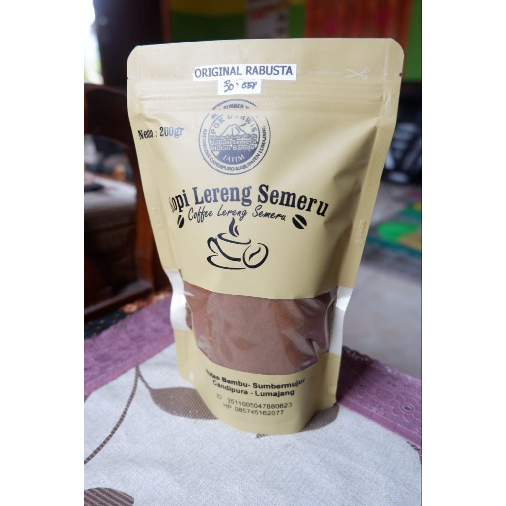 

Kopi Lereng Semeru | Robusta Original 100% Khas Desa Sumbermujur | 200 gram