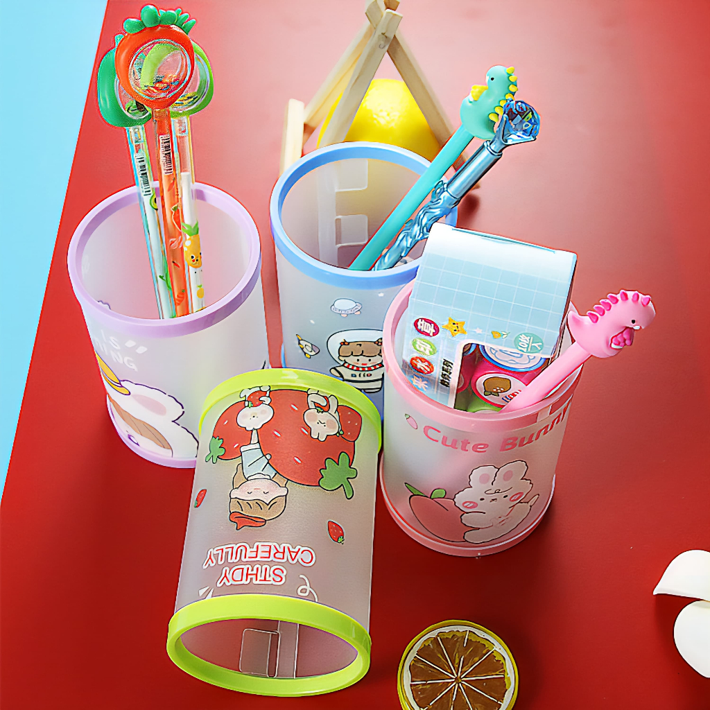 

Tempat Pensil Karakter Meja Lucu / Tempat Kotak Pensil Bulat Karakter Kartun Serbaguna / Pen Pencil Holder Bulat Tabung Lipat