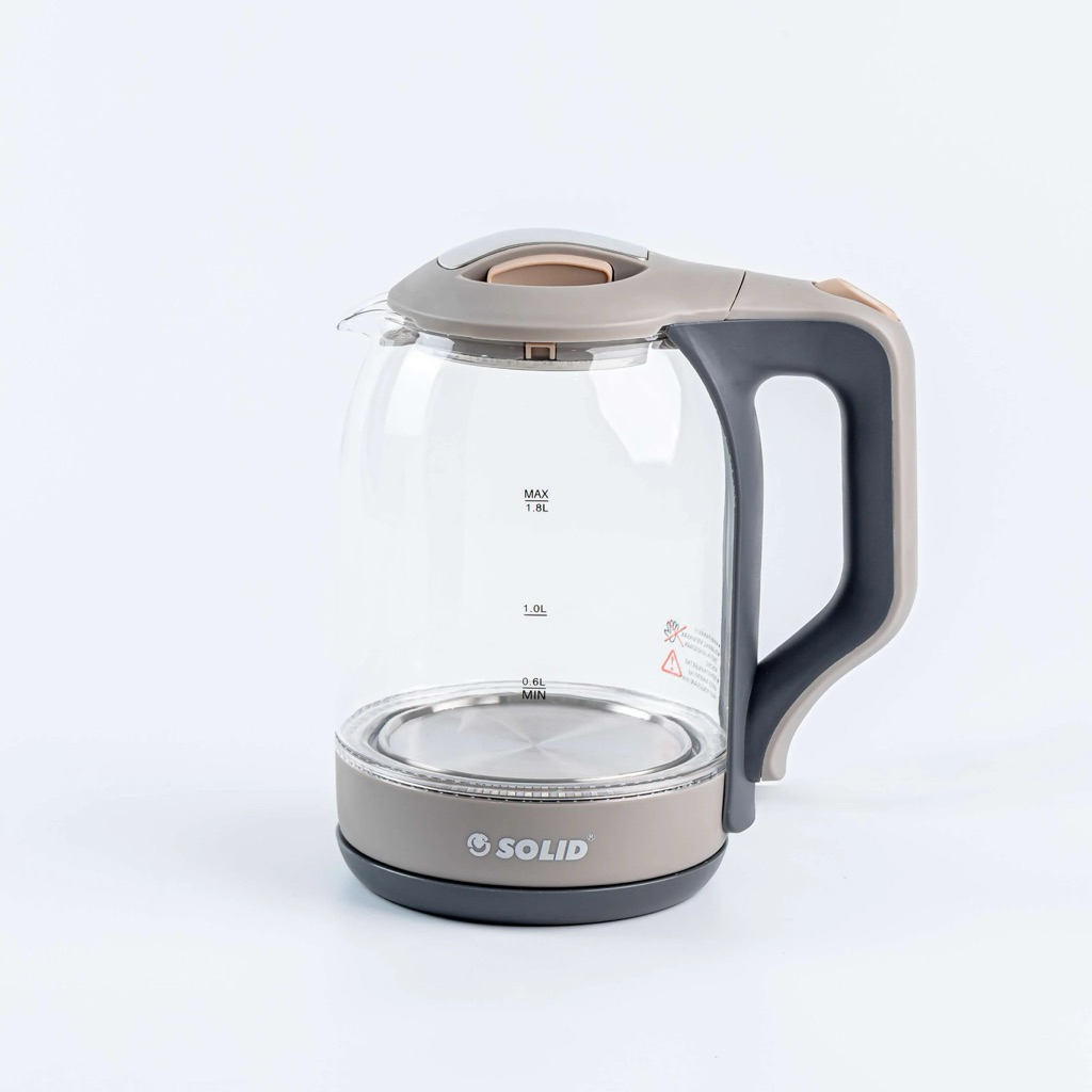 Solid Kettle Neo Kristal 1.8 Liter Teko Listrik Hotel Kaca 450Watt