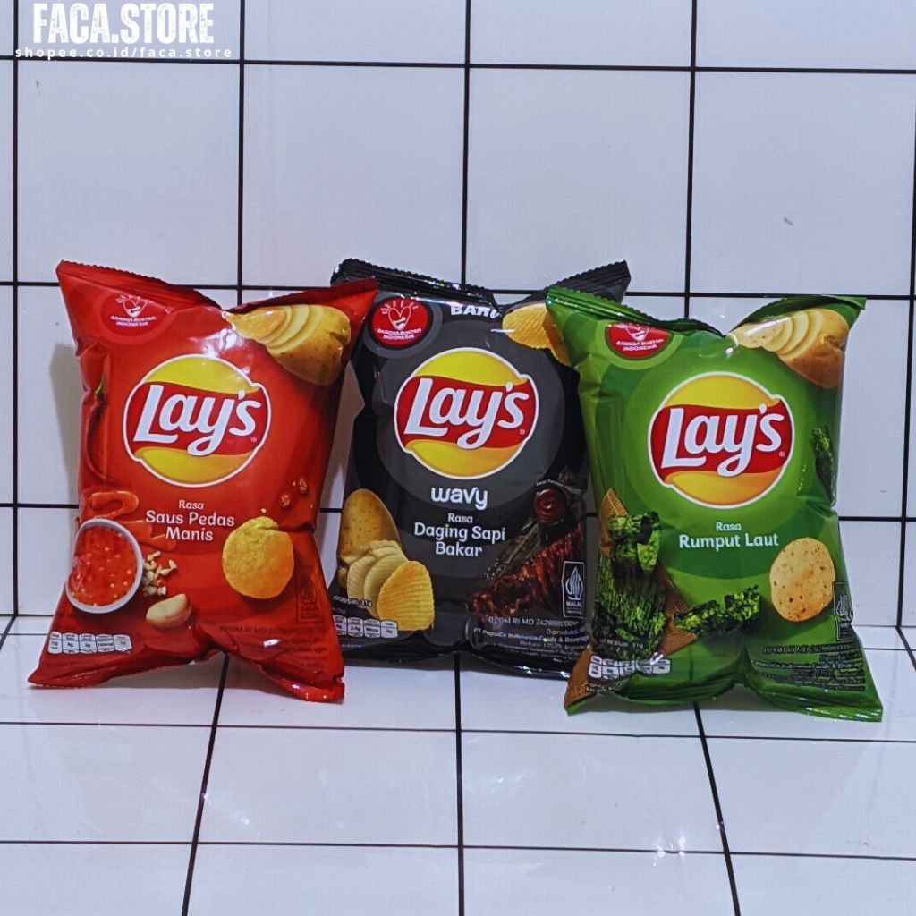 

Lay's rasa saus pedas manis , daging sapi bakar & rumput laut 64gr