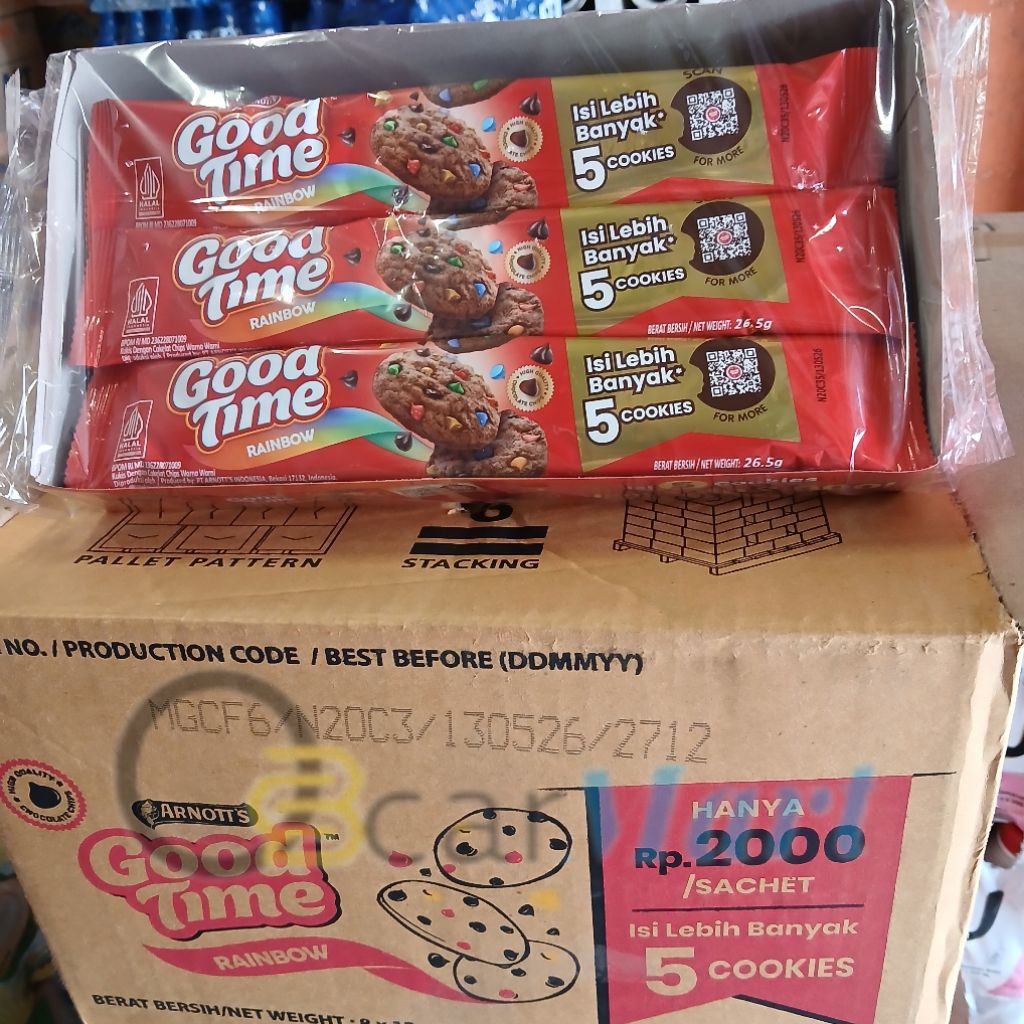 

GOOD TIME RAINBOW 1 Dus isi 8 Box (96 pack) Biskuit Cokelat 26g