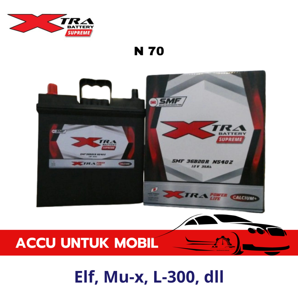 Aki Mobil XTRA SPRM N70 Aki KERING 12 V / 70 Ampere untuk Mobil Elf, Mu-x, L-300, dll