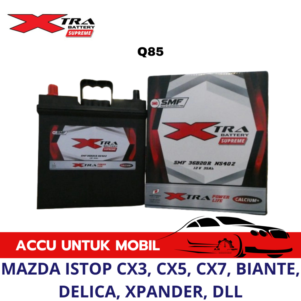 Aki Mobil XTRA SPRM Q85 Aki KERING UNTUK Mobil Mazda 2, CX 3, CX 5, Biante, Delica