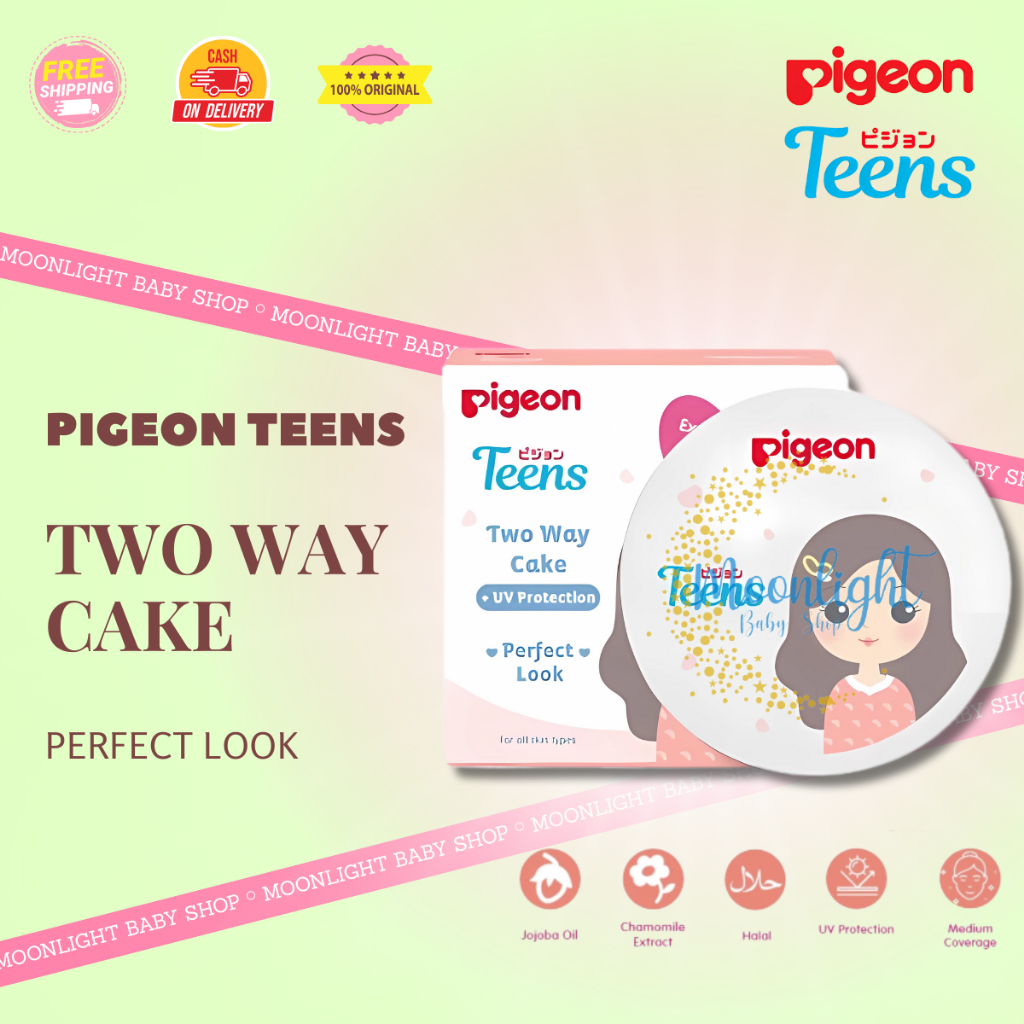 PIGEON TEENS TWO WAY CAKE | Bedak Foundation Padat Remaja | Natural Finish Look