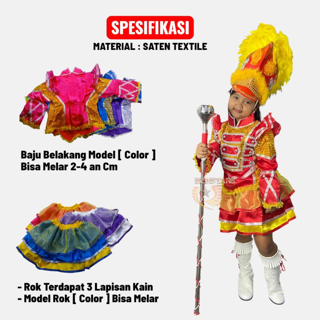DISKON BAJU MAYORET ANAK + TOPI + BULU TK SD