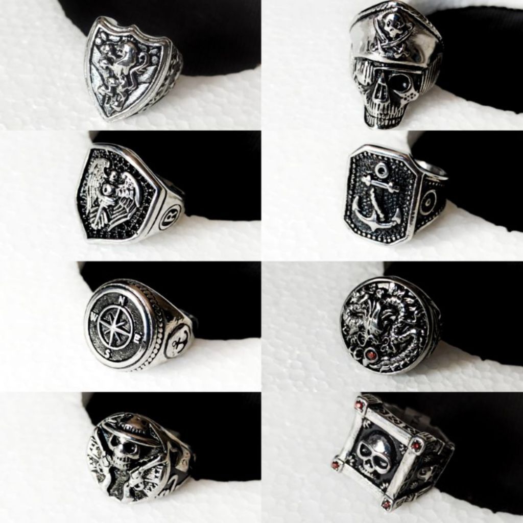 Cincin Ring_Skull Pria Punk Silver super Keren