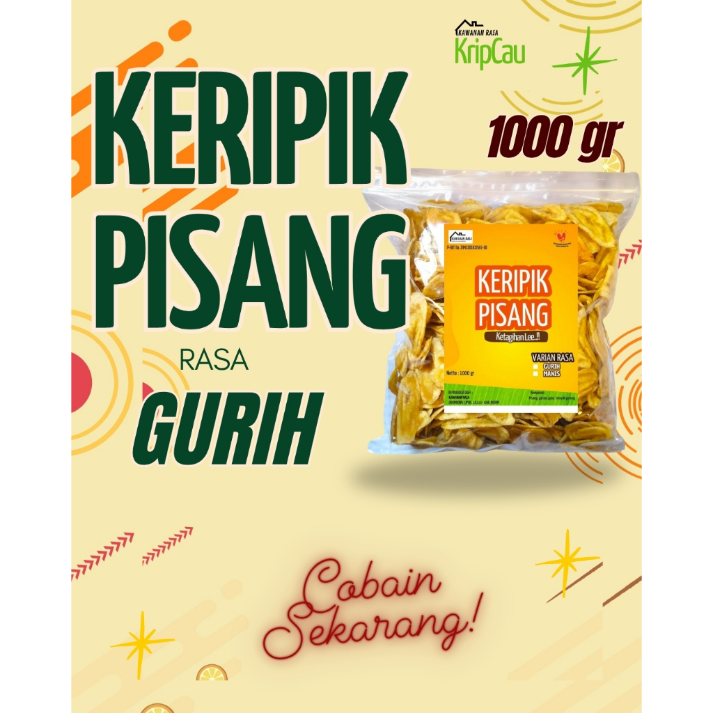 

Keripik Pisang Rasa Gurih 1000 gr - Pisang Kapas