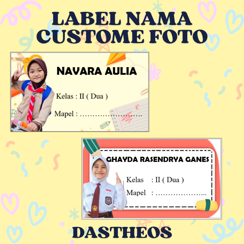 

20pcs Label Nama Buku Pelajaran Custom Foto harga Termurahh!!