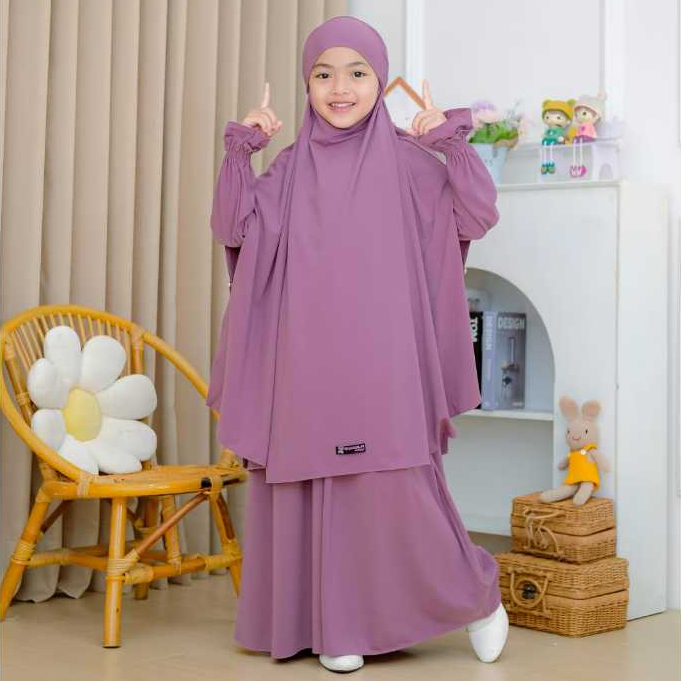 gamis anak fullset/gamis syar'i/setelsn gamis & hijab anak perumpuan|azizah set