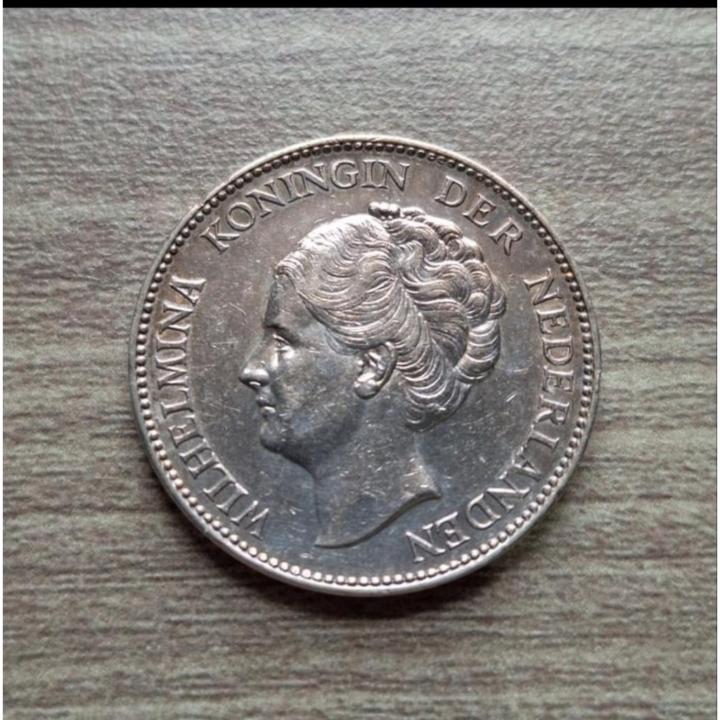 Koin Perak Wilhelmina 1 Gulden tahun 1940