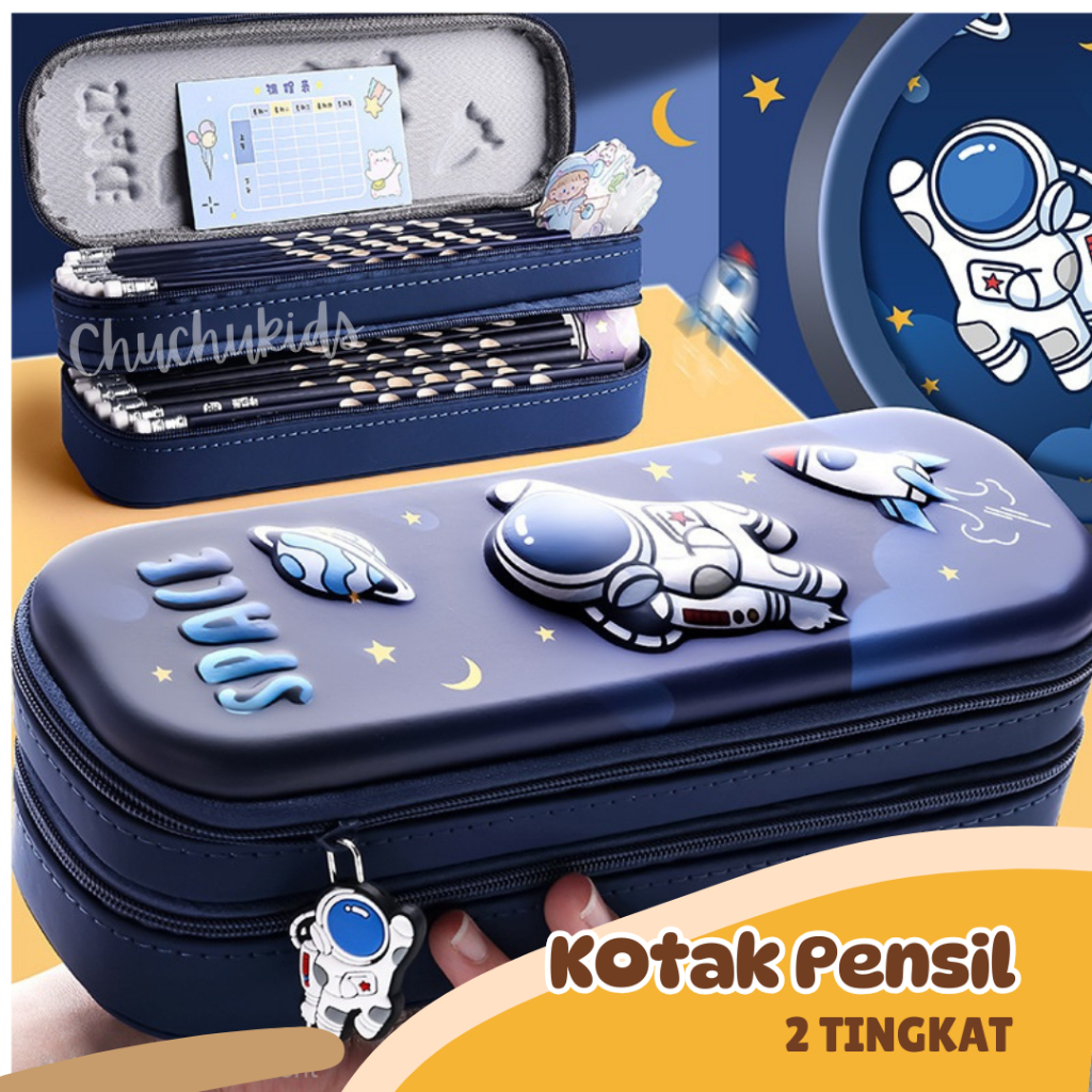 

Tempat Pensil 3D Kapasitas Besar 2 Tingkat Anti Air Kotak Pensil Sekolah Timbul Karakter 3D