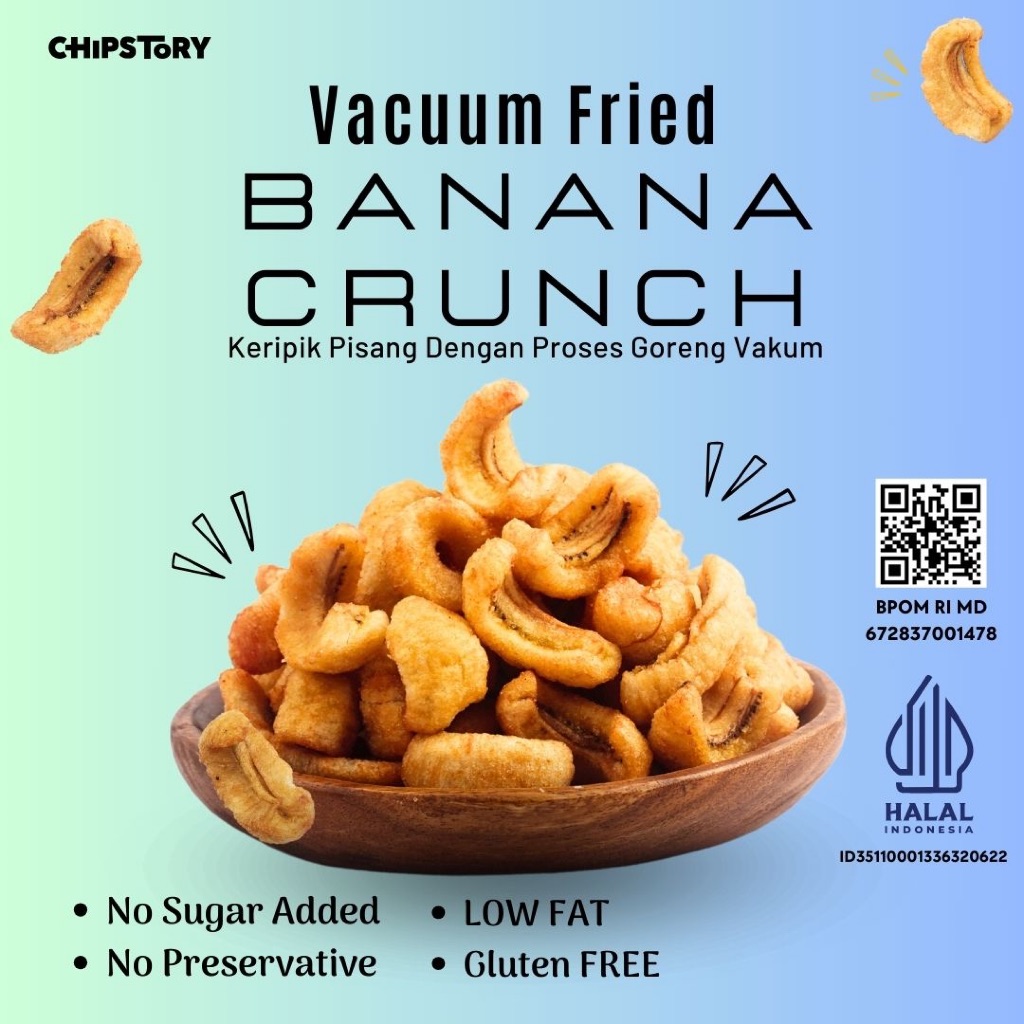 

FAMILY PACK 250g - Keripik Pisang Chipstory - Premium Banana Crunch - Super Enak Export Quality - Natural Taste - Rambak Pisang !!