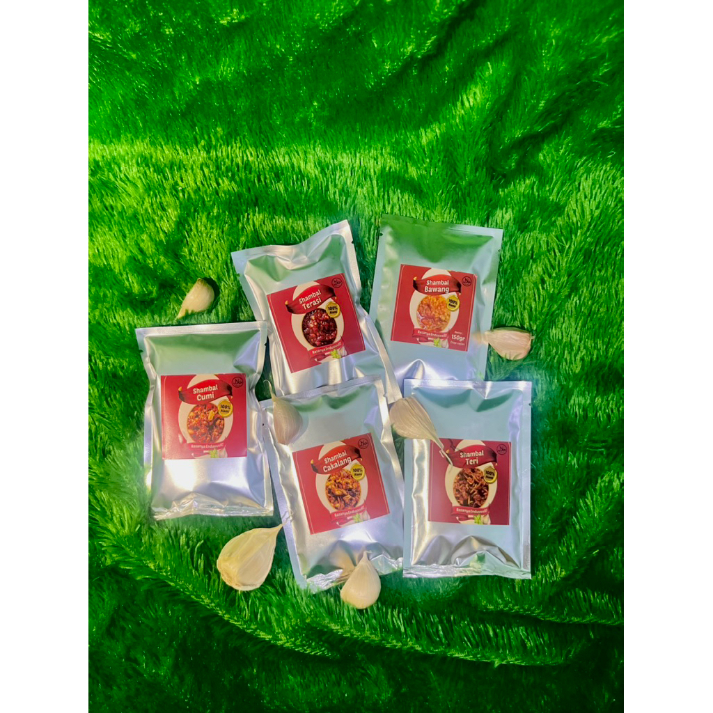 

Shambal juragan shanum - kemasan sachet (cumi, teri, cakalang, terasi, ayam suwir, bawang, cabe ijo)