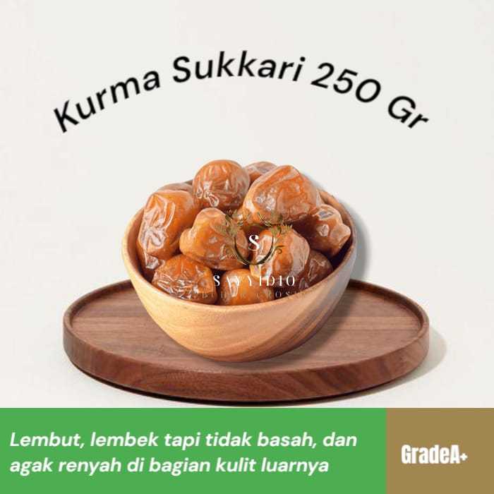 

Kurma Sukari Kemasan mika 250 gram Al qossim asli Exp 2026 terbaru