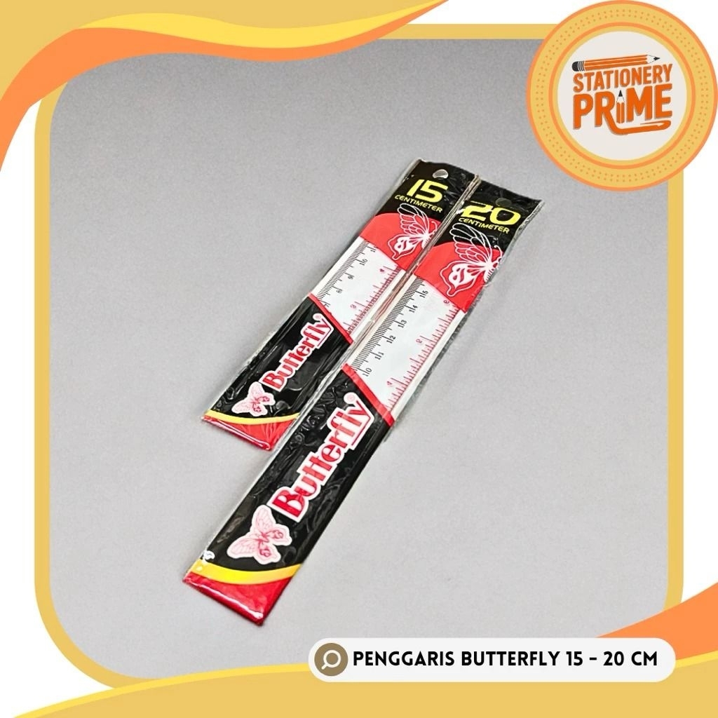 

Penggaris Plastik BUTTERFLY 15 cm / 20 cm Transparent Ruler [Piece]