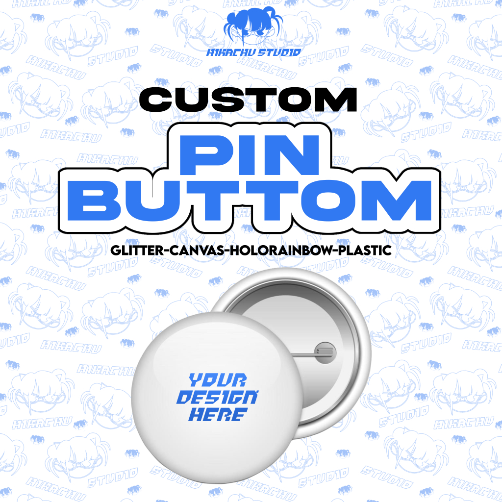 

CETAK PIN BUTTON BADGE || CUSTOM PIN 2,5 3,2 5,8 MM LAMINASI HOLO RAINBOW, CANVAS, GLITTER, MIKA