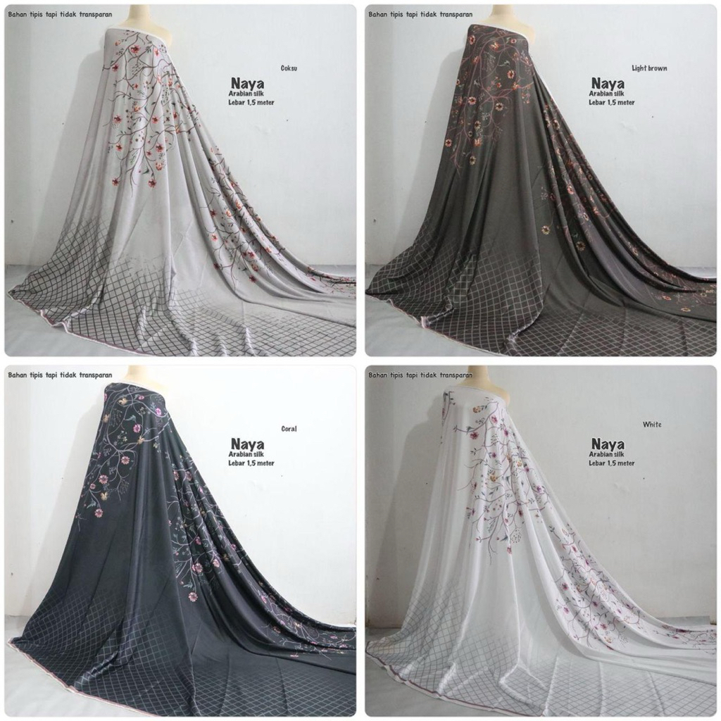 kain arabian silk motif mewah terbaru bahan gamis baju lebaran couple keluarga meteran