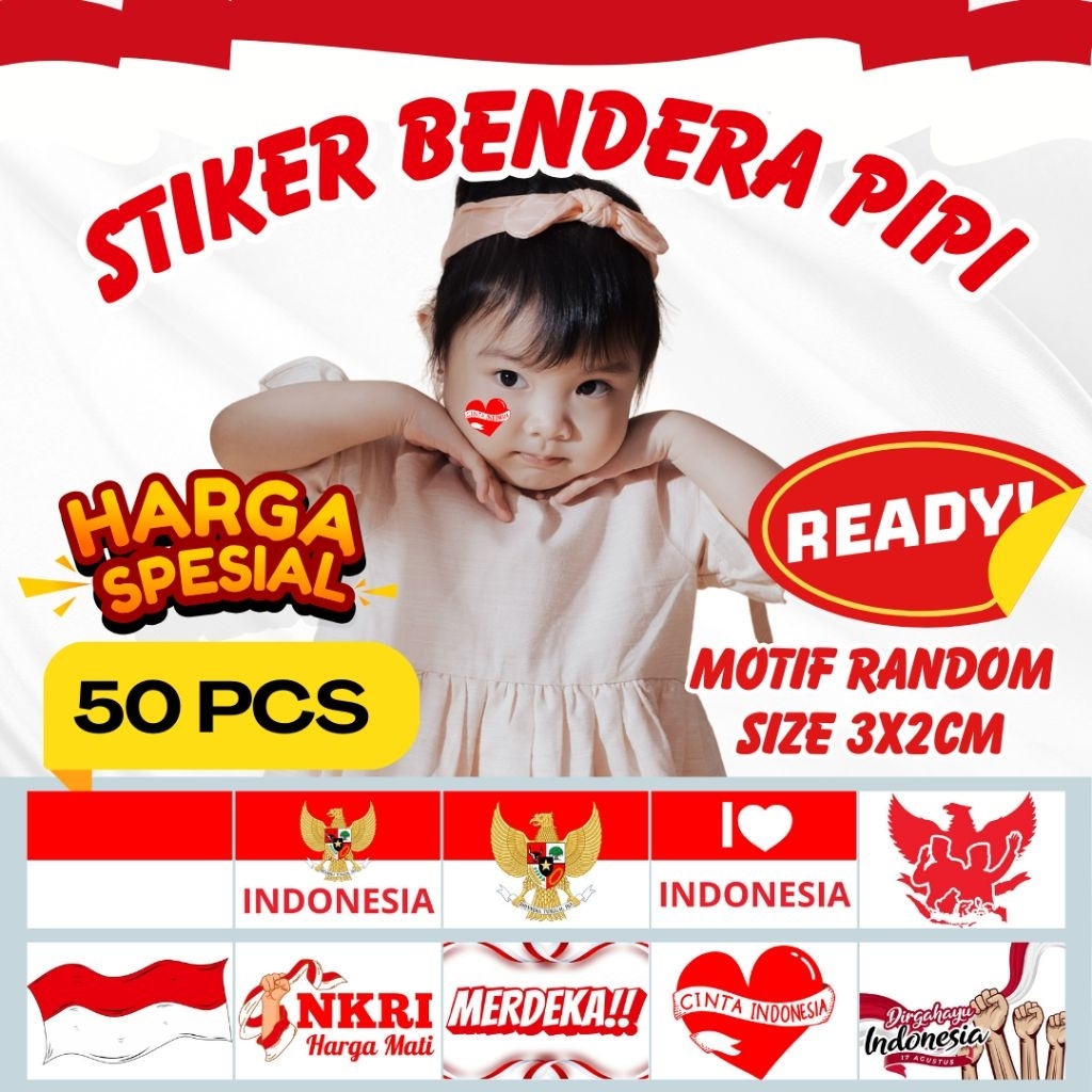 

STIKER BENDERA PIPI ISI 50 PCS UKURAN 3x2cm