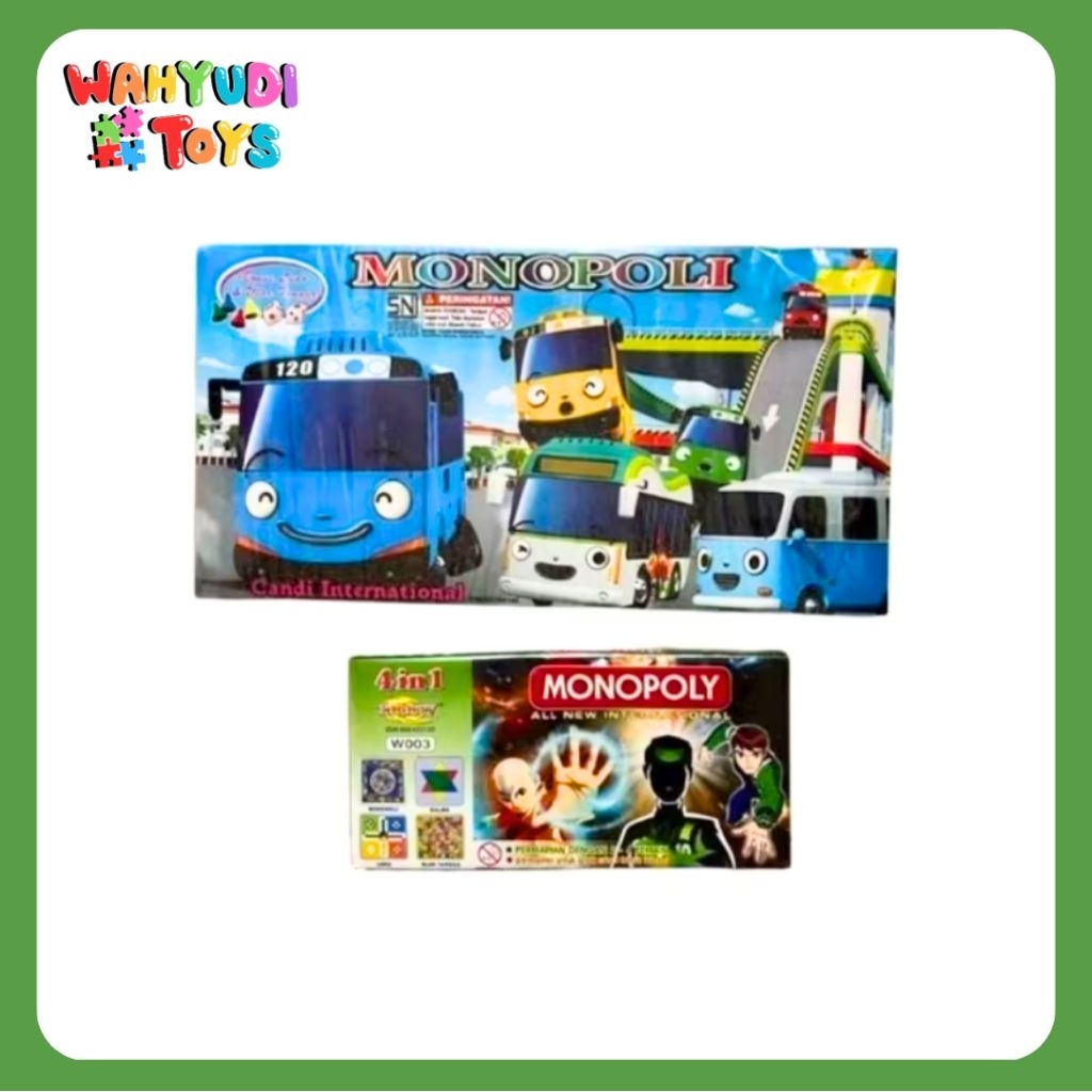 MAINAN MURAH MONOPOLI INTERNASIONAL 4 IN 1 UKURAN BESAR & KECIL