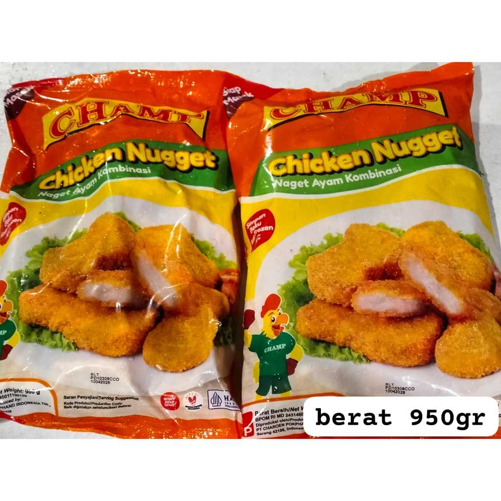 

CHAMP CRUNCHY NUGGET 950gr , 450gr, 225gr FROZEN FOOD CEMILAN HALAL FROZEN FOOD BERKAH HALAL