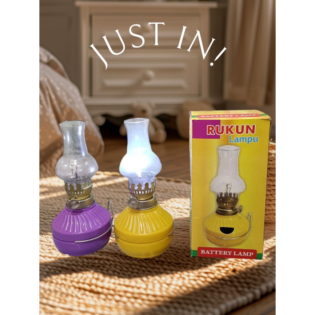 (FREE BATERAI)Lampu Teplok LED 2 untuk hiasan dinding - baterai - lampu jadul - lampu teplok