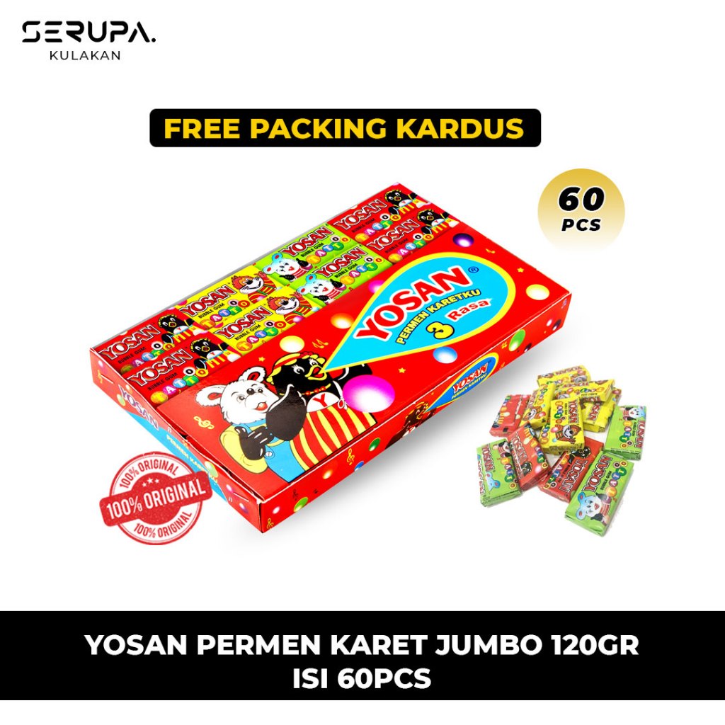 

Permen Karet Yosan Jumbo 10 Biji Best Seller Jadoel Jajanan Lawas Cod Termurah / Permen Karet