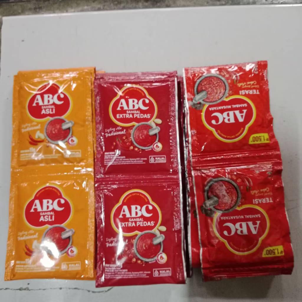 

saus ABC extra pedas dan sambal asli