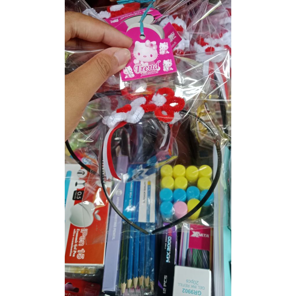 Bando/Bandana Anak Bunga+Bendera Merah Putih