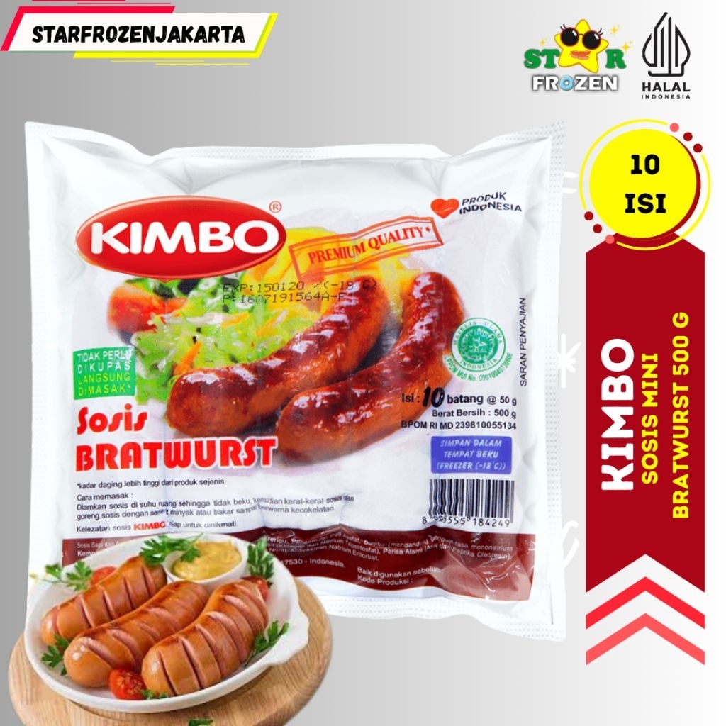 

Kimbo Sosis Sapi Bratwurst Original Mini / Jumbo 500gr