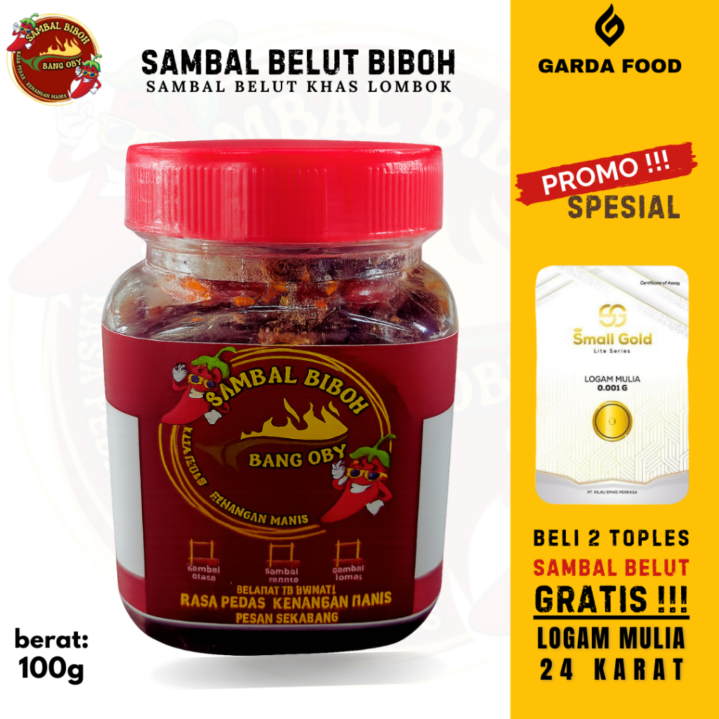 

Sambal Belut Pedas Premium Gurih Lezat Asli Khas Lombok 100 Gram + Bonus Logam Mulia 24 Karat