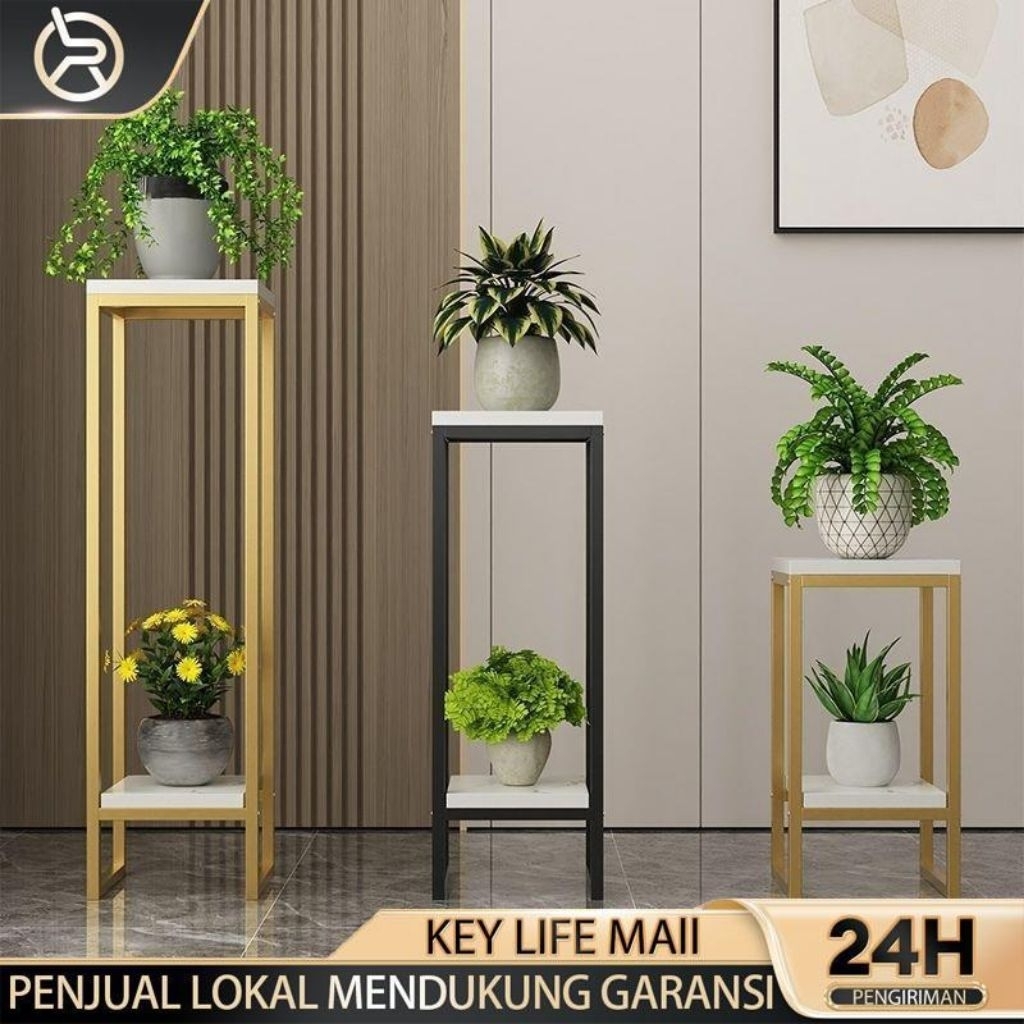 Rak Bunga 2 Susun Rak Taman Tanaman Pot Holder Standing Planter Rak Rak Susun