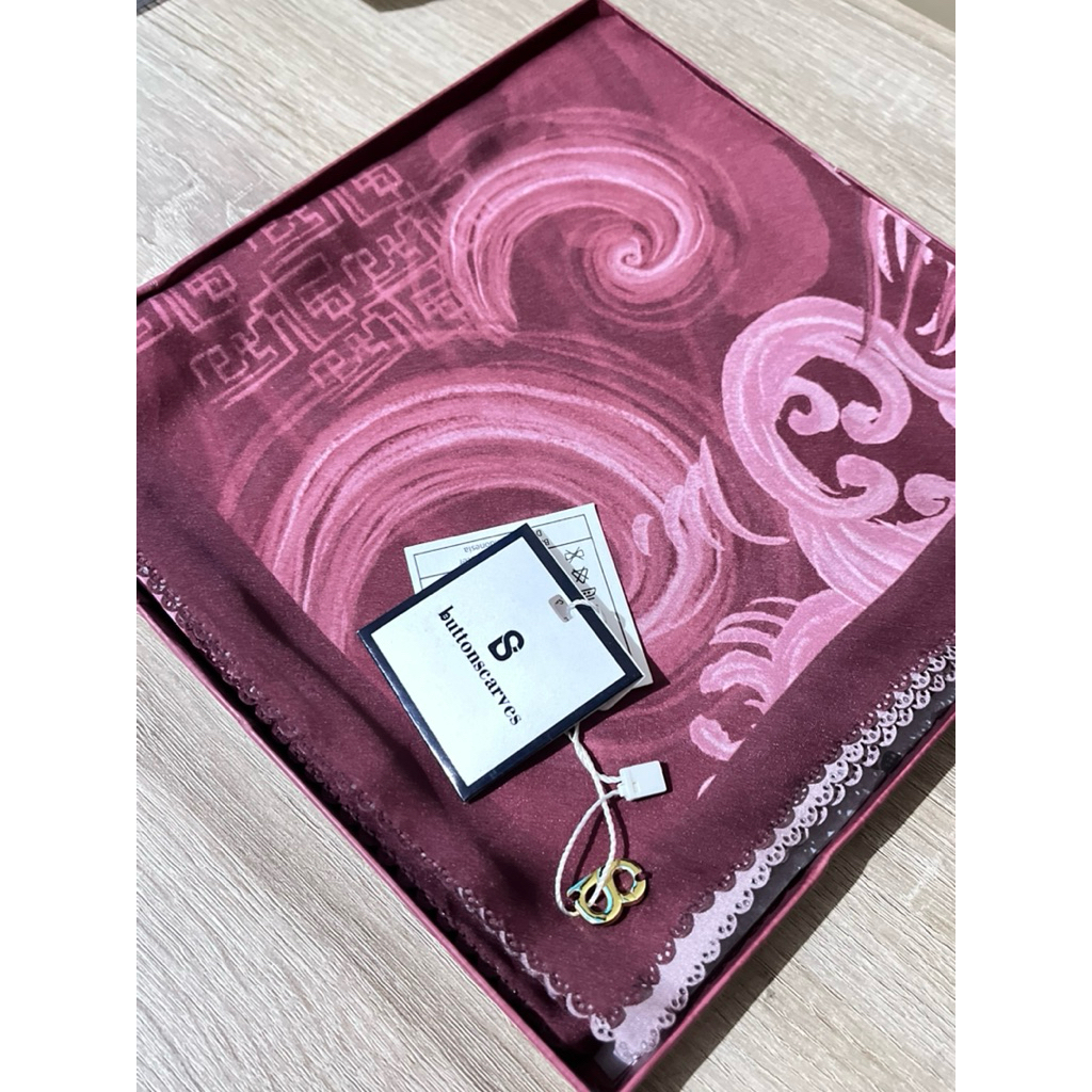 ButtonScarves The Wave Satin Shawl - Maroon
