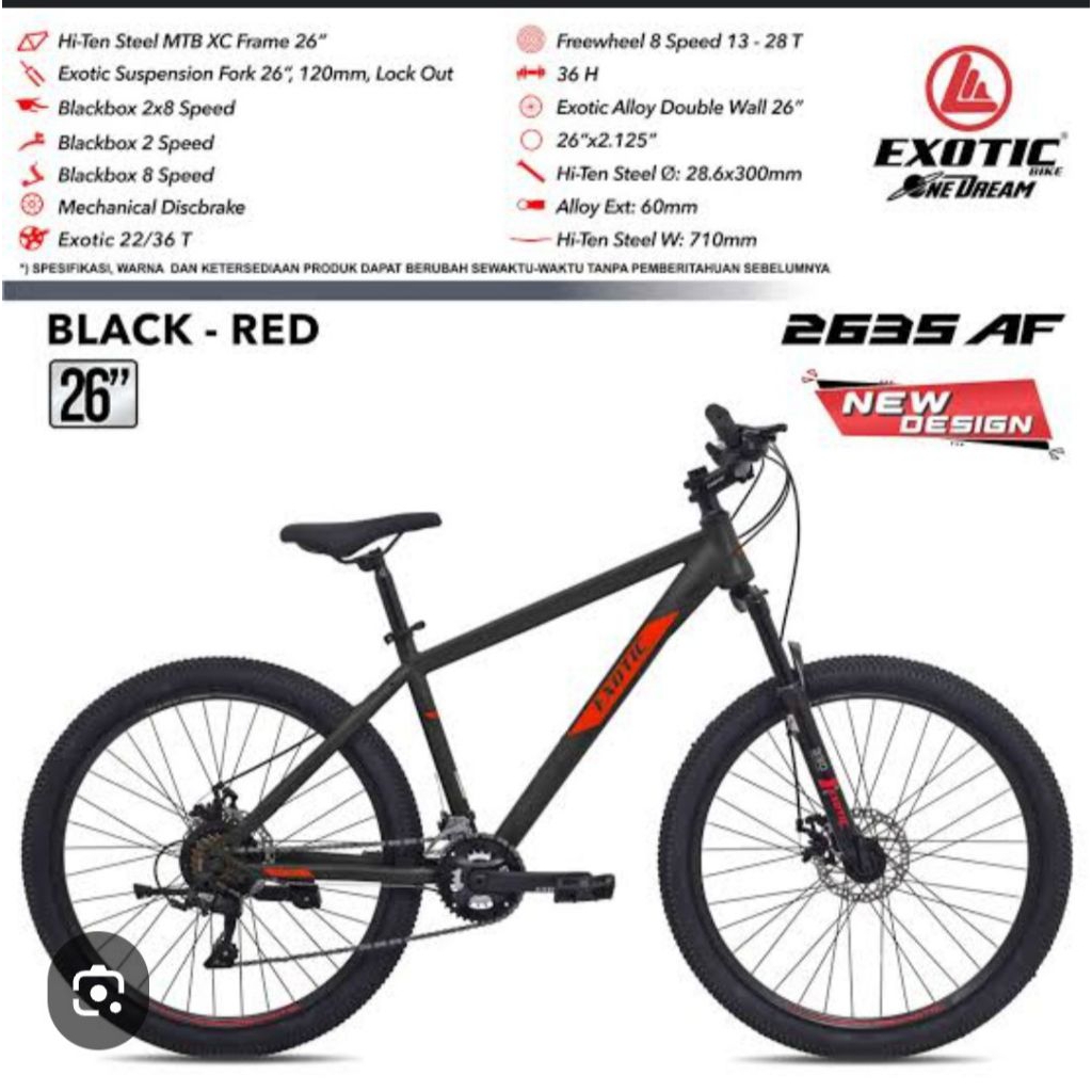 Mtb 24/26 exotic 2635 AF ,2x8 sp
