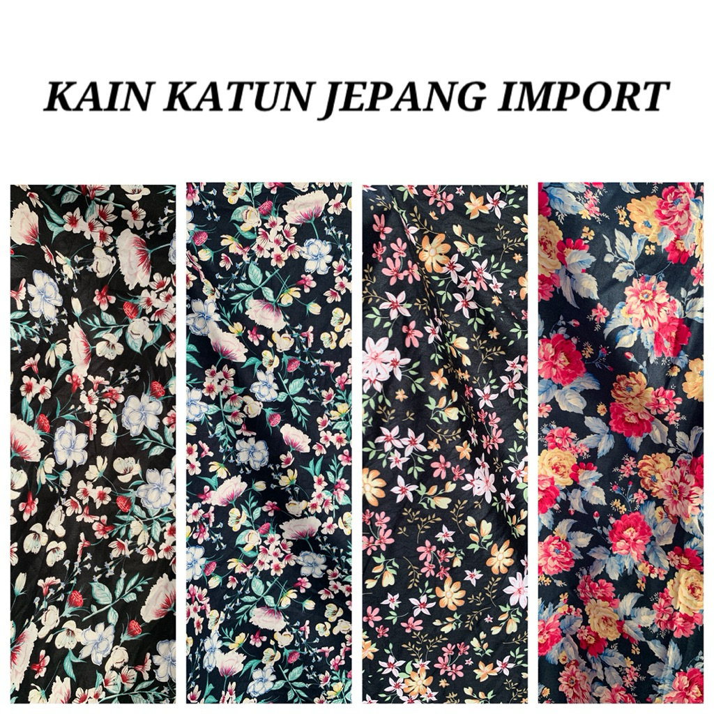 bahan kain katun jepang motif bunga/kain katun jepang import/kain katun jepang meteran termurah(harg