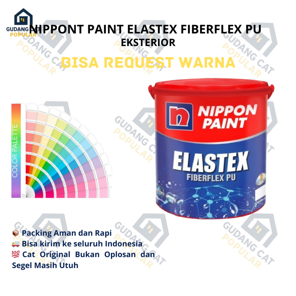 NIPPONT PAINT ELASTEX FIBERFEX PU 4 KG / CAT TEMBOK EKSTERIOR / NIPPONT TINTING CUSTOM WARNA