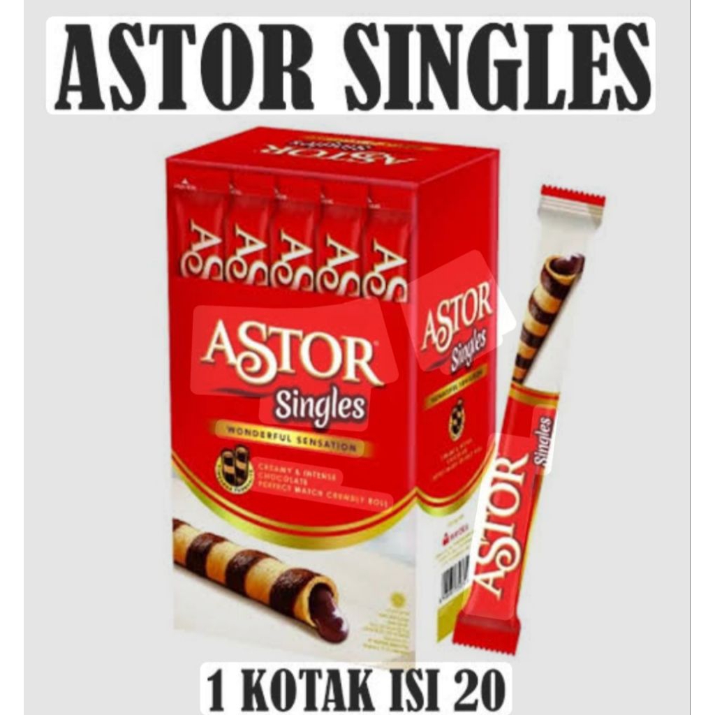 

( per box) astor singel chocolate 1 box isi 20 pcs x 12,5 gram...
