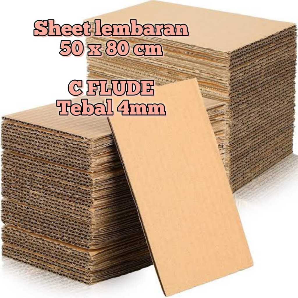 

KARDUS SHEET LEMBARAN 50 X 80 CM POLOS TEBAL 4MM C-FLUDE 80X50 CM / 50X80 CM