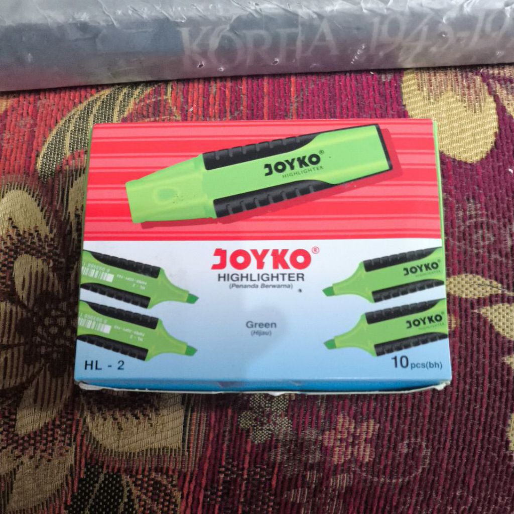 

JOYKO HIGHLIGHTER (PENANDA BERWARNA) GREEN (HIJAU) HL-2 (1 PAK)