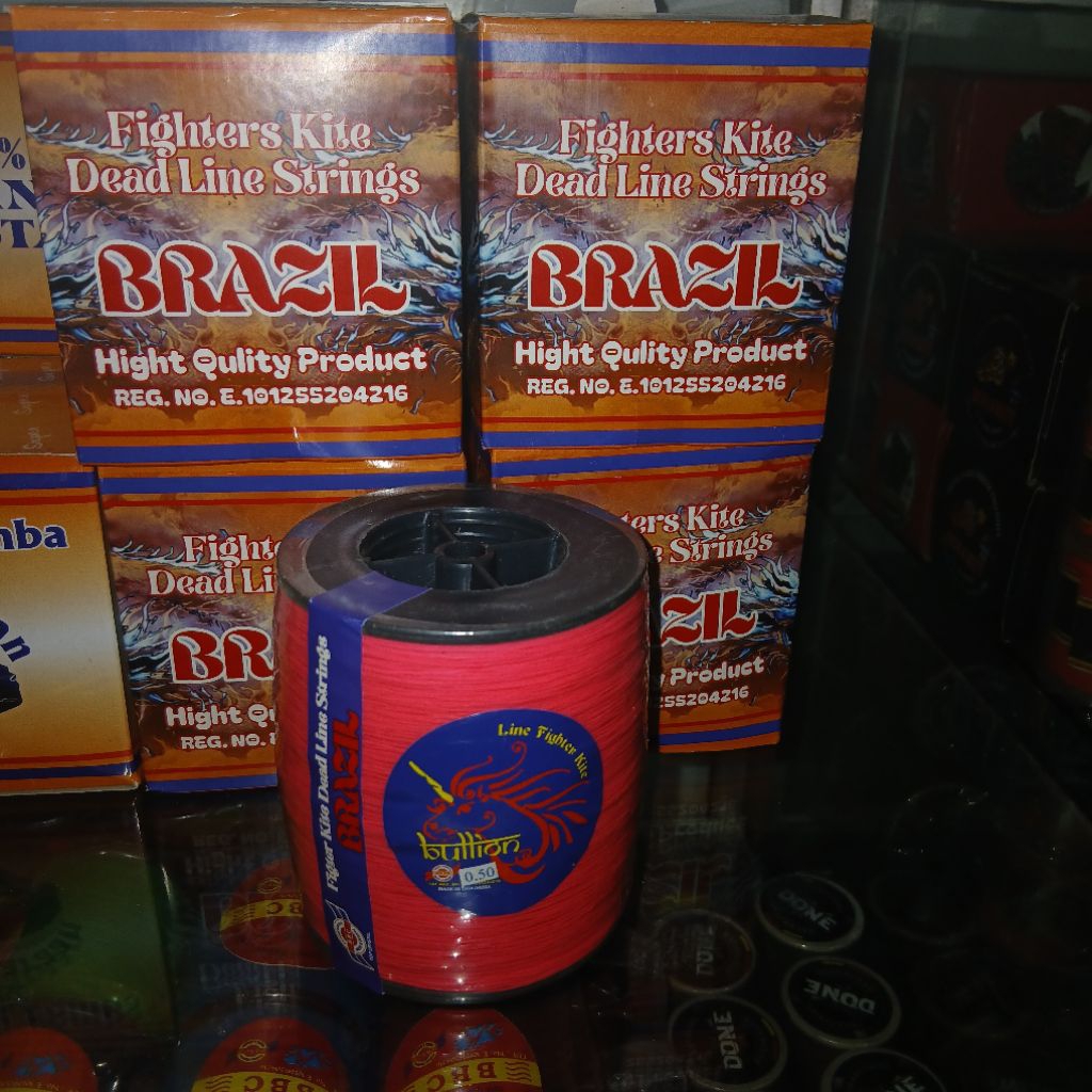 senar gelasan BRAZIL by BBC 0.40 0.50 0.60 semi matot 5000yard + bonus pelindung jari