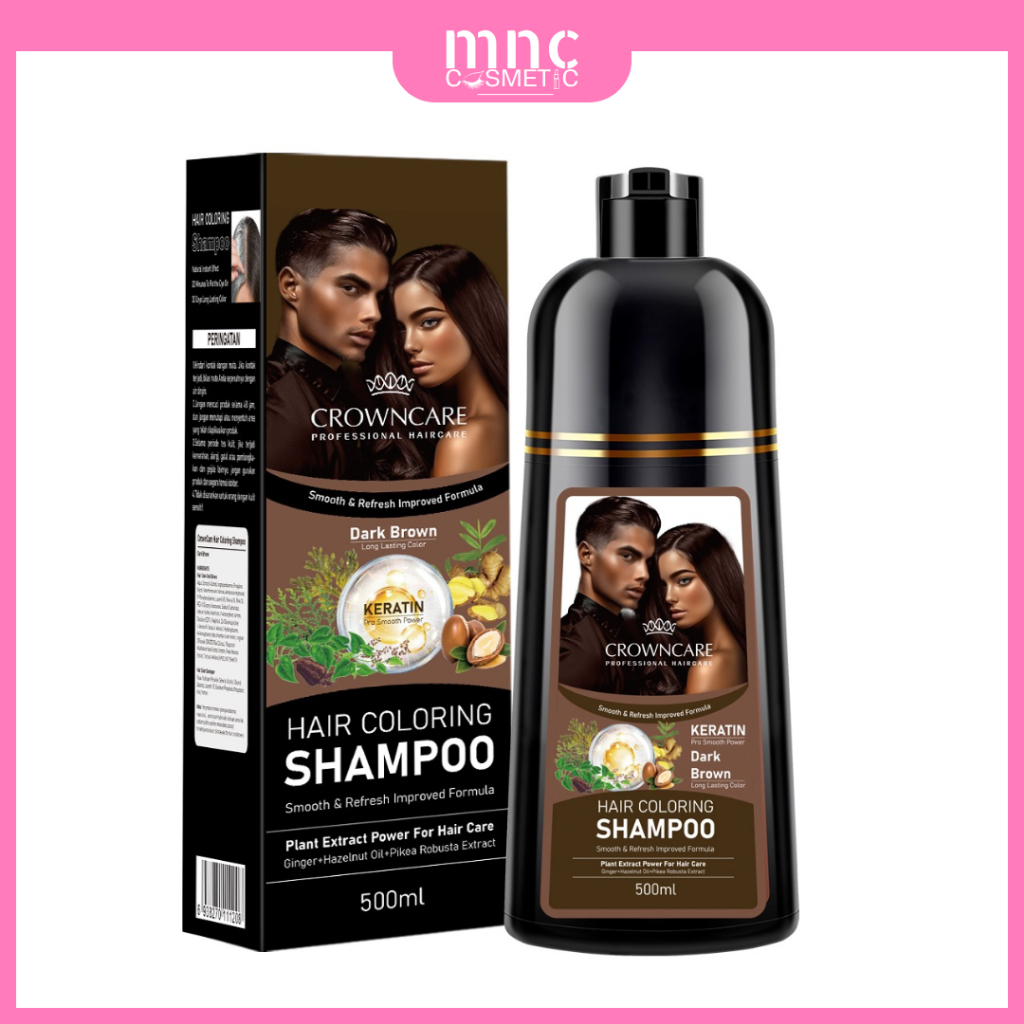 CrownCare - Hair Coloring Shampoo 500ml Penghitam Rambut Uban