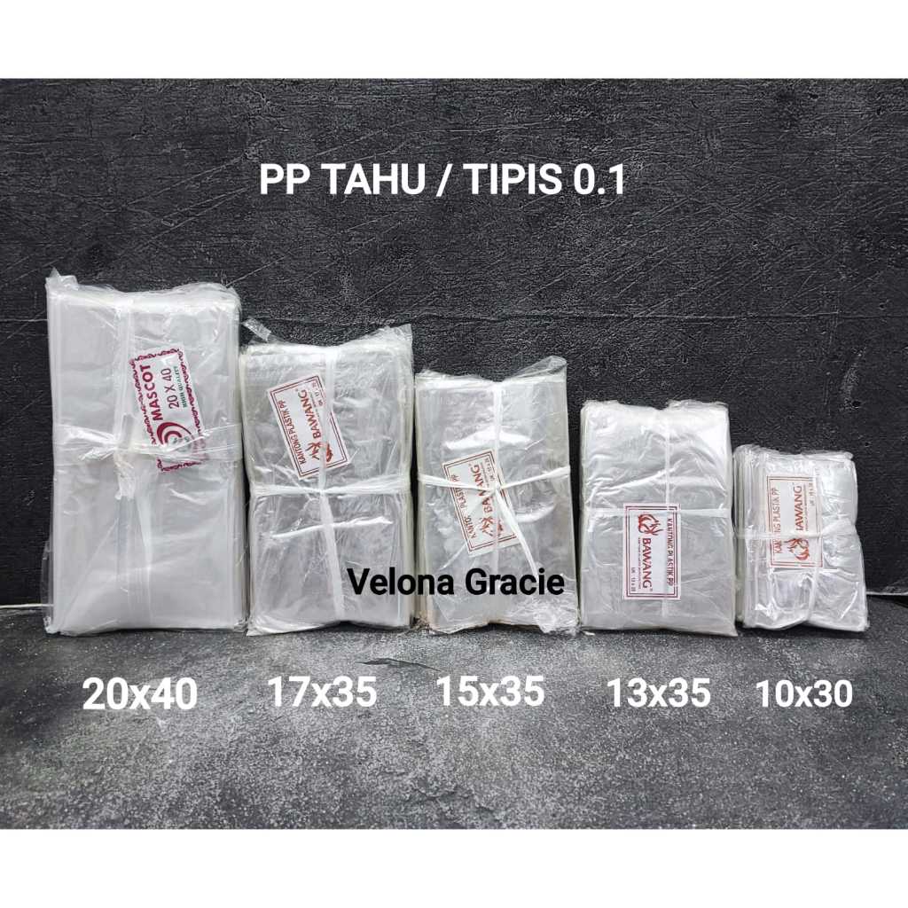 Plastik Tahu 20x40 per ikat isi 5 pak Plastik PP Tipis 01