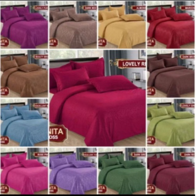SPREI BONITA EMBOSS POLOS 180x200 / SPREI UKURAN KING SIZE