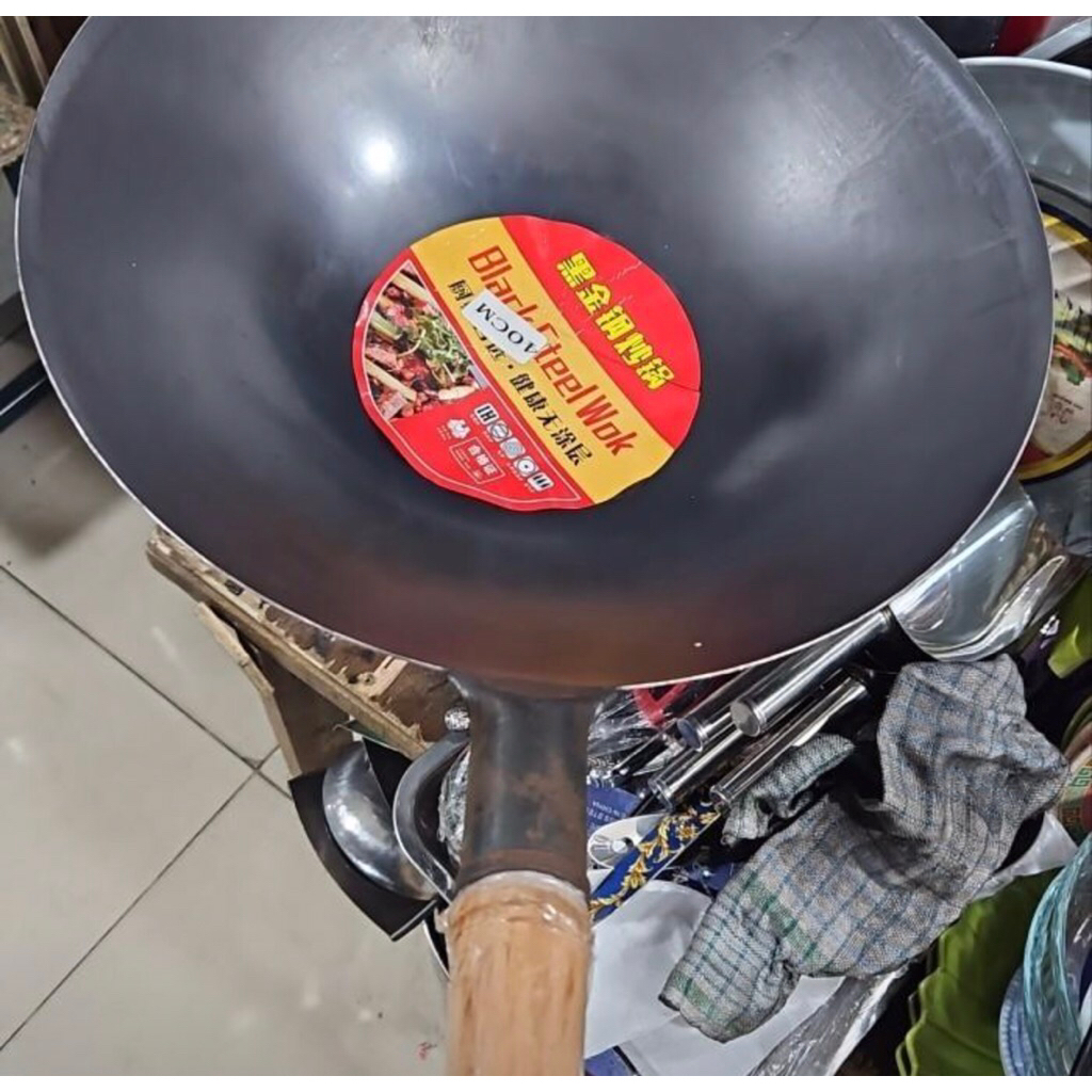 wajan baja 40 cm anti lengket wajan baja super baja murni super tebal