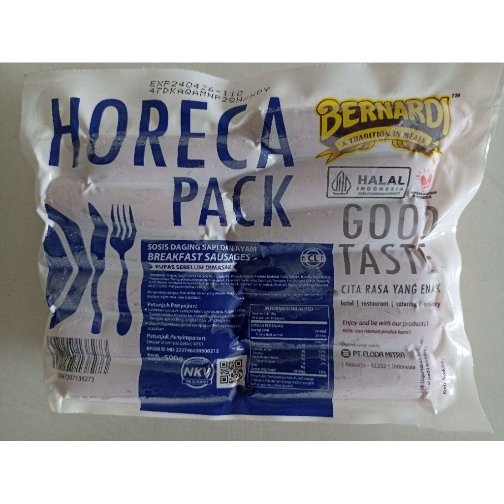 

Bernardi Sosis Sapi Horeca Pack 500gr