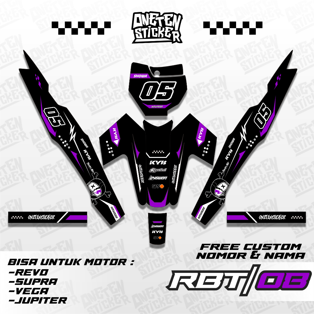 STICKER STRIPPING RBT VEGA R NEW SEMIFULL STICKER CUSTOM TRAIL MOTOR BEBEK RBT 08 | ONE TEN STICKER