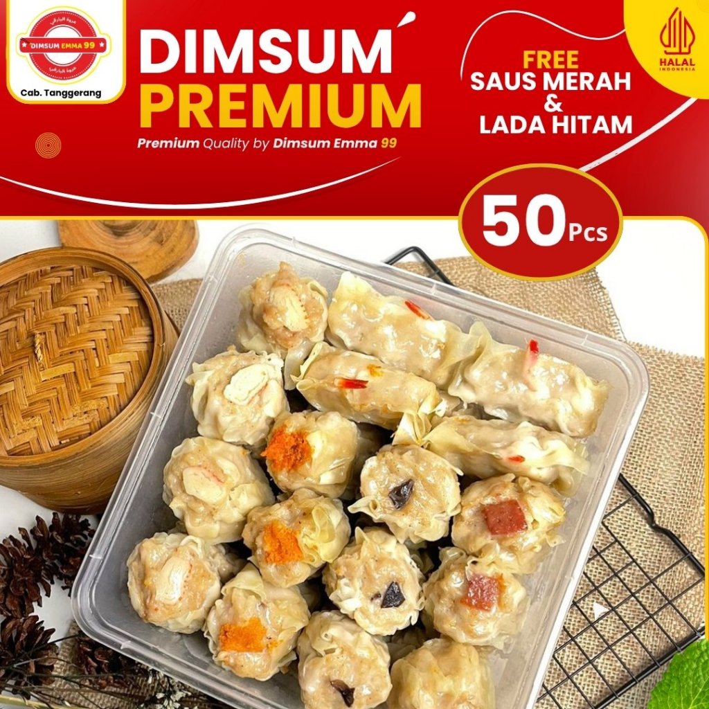 

DIMSUM AYAM PREMIUM HALAL Isi 50 Pcs Free Saus Merah & Lada Hitam Harga Pabrik